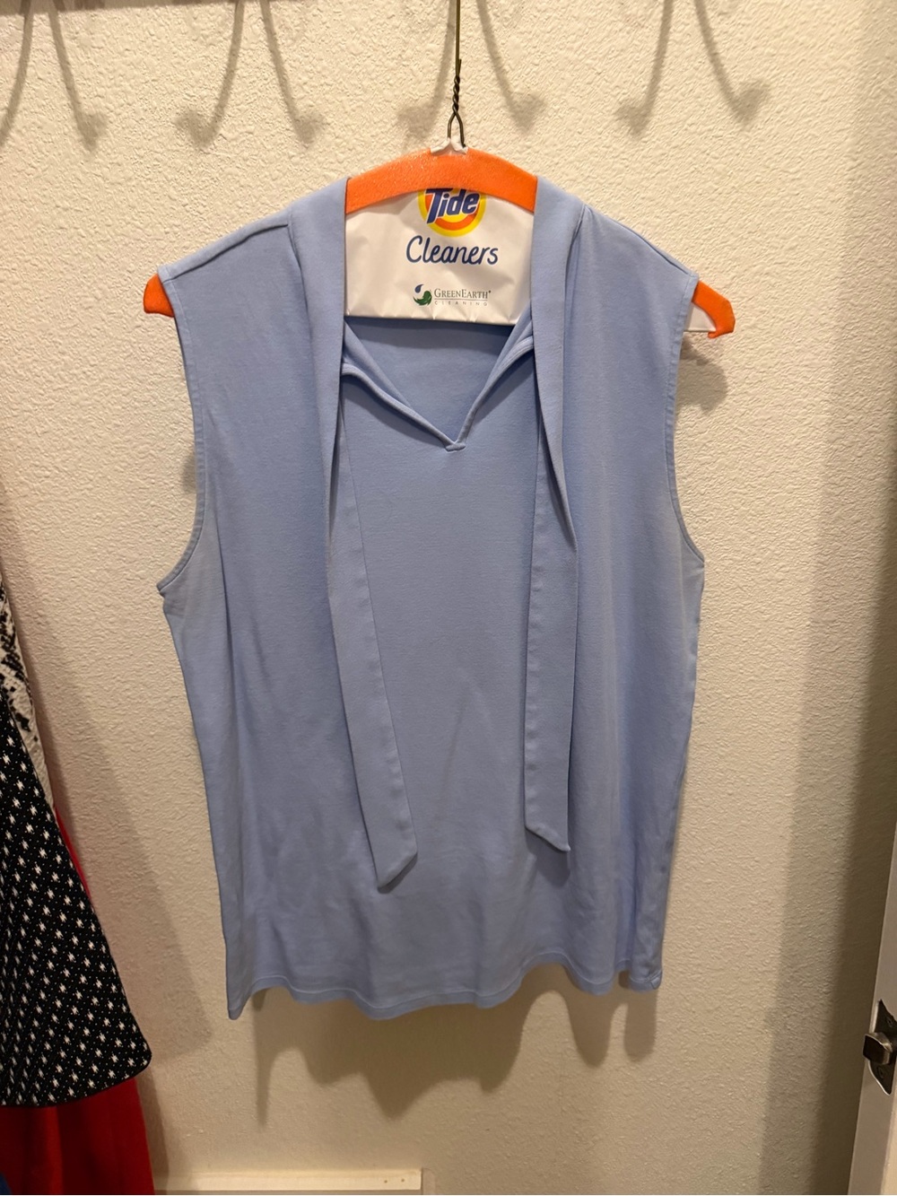 Ann Taylor Periwinkle Sleeveless Tie-Neck Blouse